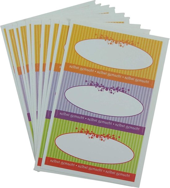 mikken 10 kleine inmaakpotten, 53 ml, jampotten, met deksel, wit, incl. etiketten