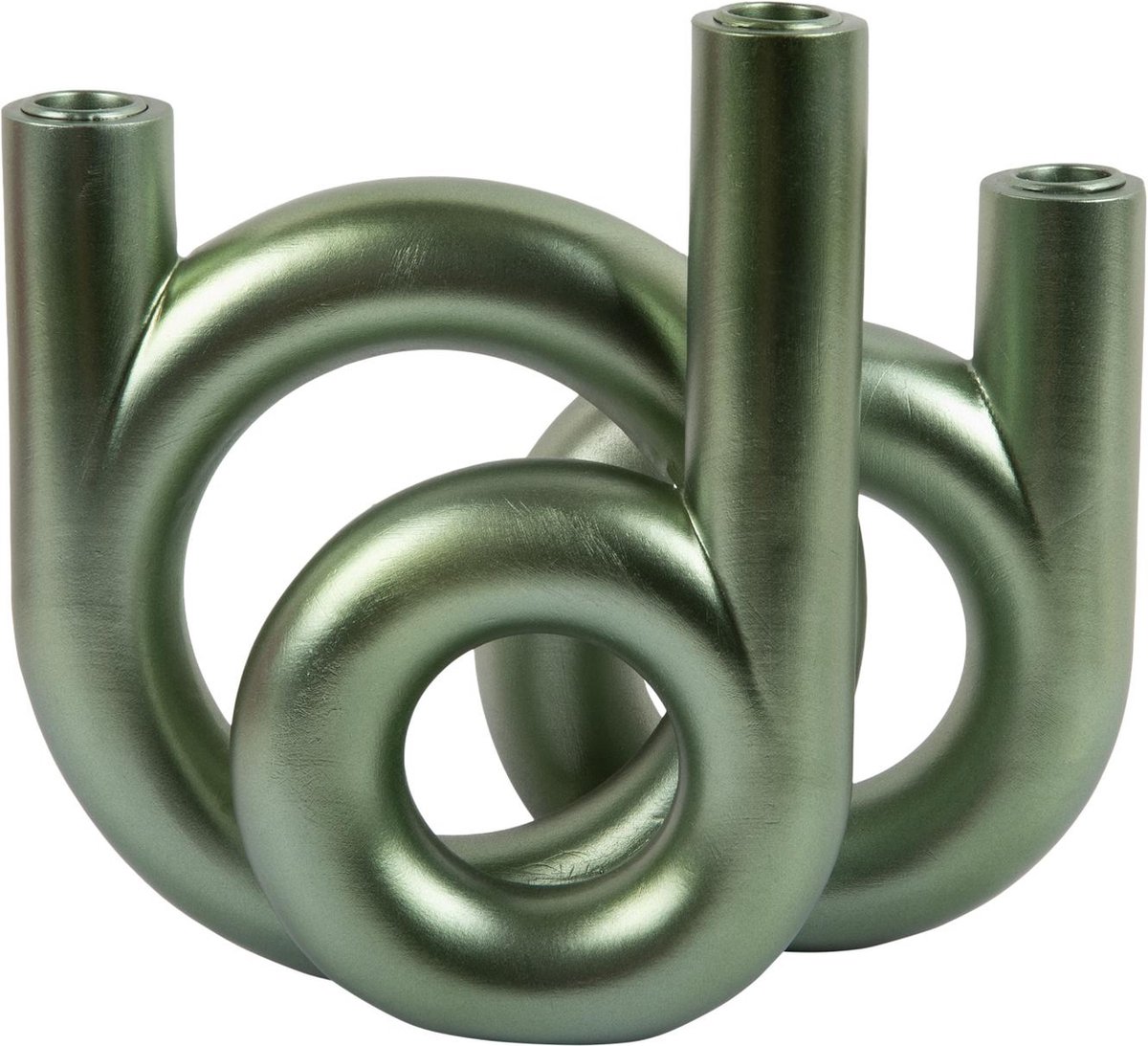 Present Time Kandelaar Rings Medium - Groen - 18x12x20cm - Scandinavisch - Polyresin
