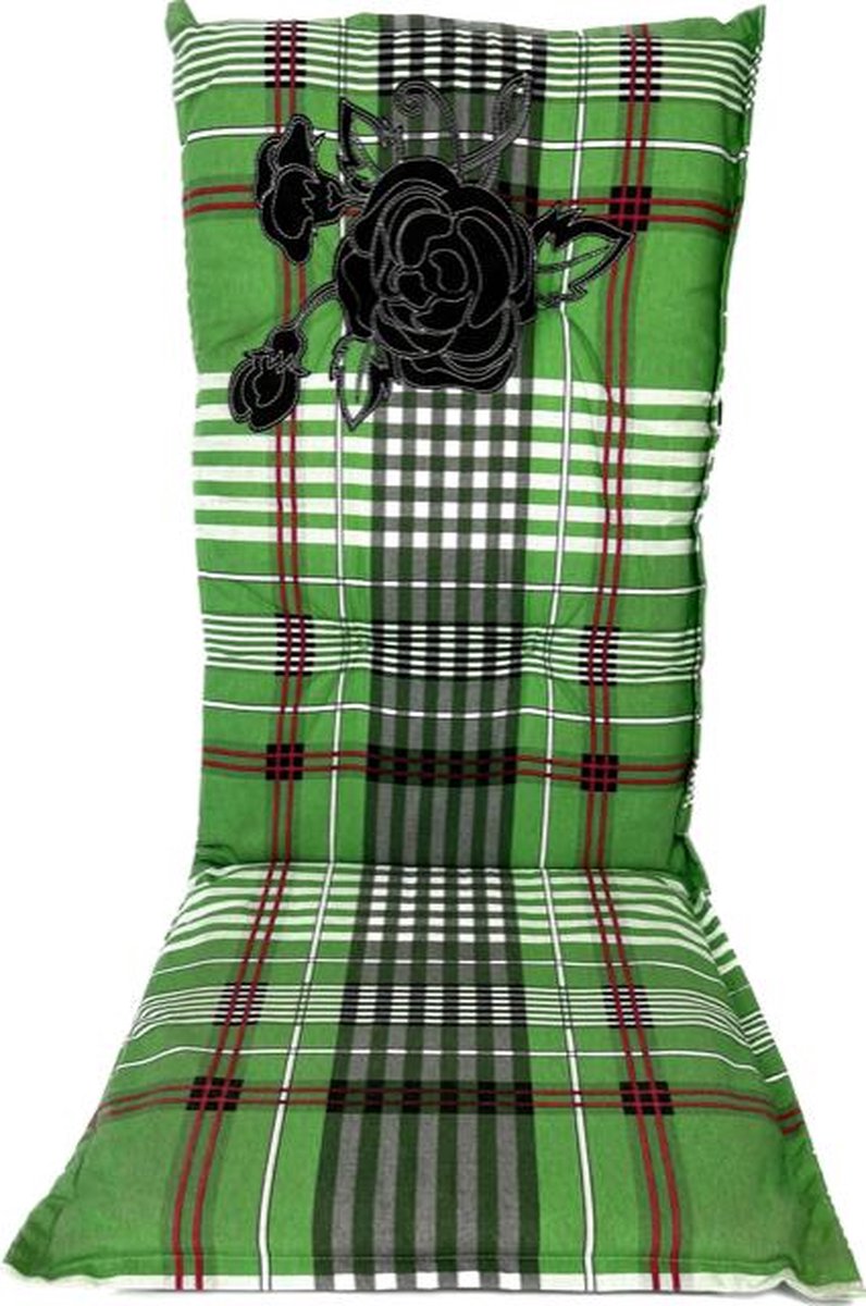 Madison Tuinstoelkussen hoge rug 50x123 cm Roses green