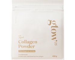 Glow25 Collageen poeder - Het Origineel - Peptiden Type 1 en 3 - Perfecte Oplosbaarheid - Natuurlijk - 450g