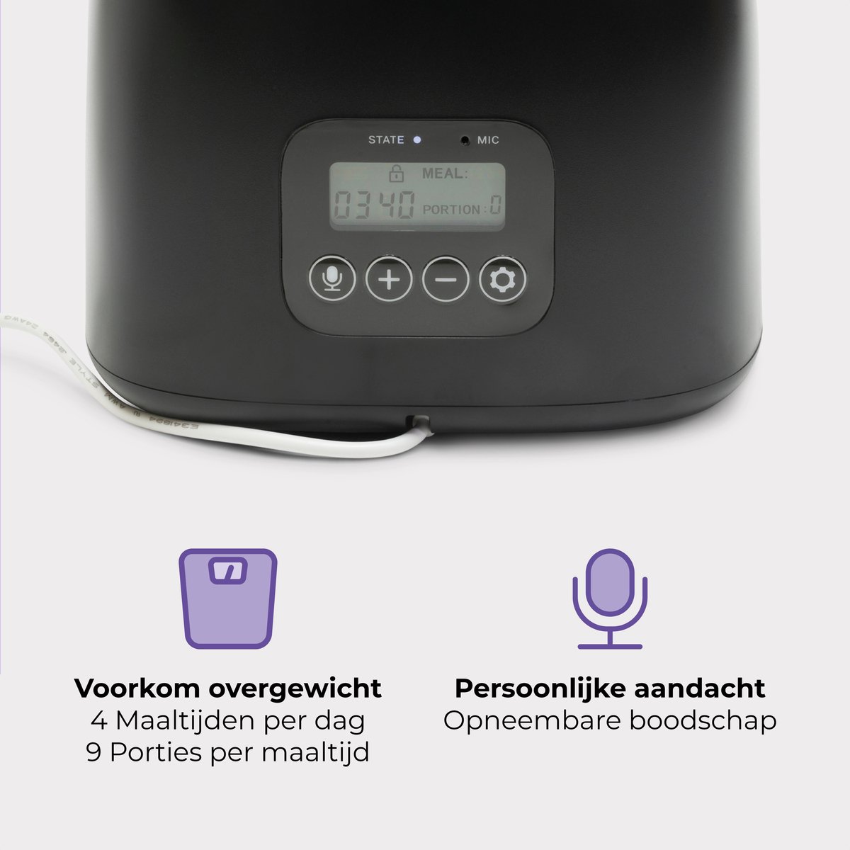Pettadore Nutri Lite - Automatische Voerbak Kat/Hond - Draadloze Voerautomaat - Vershoudend - 3L thumbnail 4
