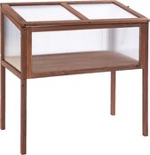 Outsunny - Verhoogde Plantenbak - met Deksel - Weerbestendig - Bruin
