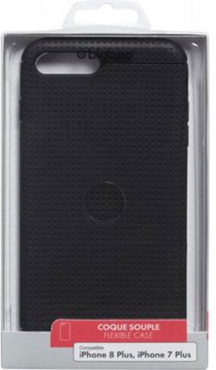 Bigben Connected, Hoesje geschikt voor iPhone 7 Plus / 8 Plus - Flexibel met Micro-geperforeerde Afwerking, Zwart