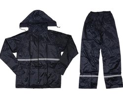 Regenpak Small- Zwart - Inclusief Broek & Jas capuchon- Lichtgewicht Regenkleding voor Fietsen, Wandelen