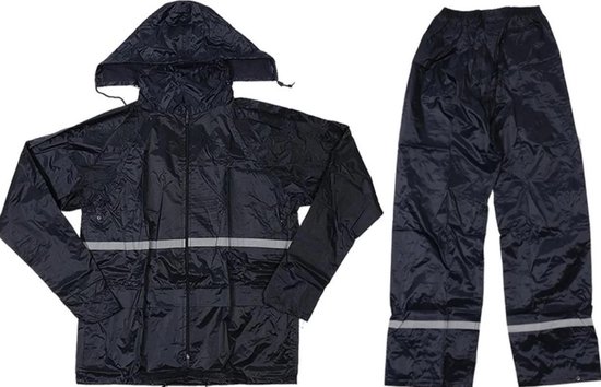 Combinaison de pluie Small – Zwart – Comprend un pantalon et une capuche de veste – Vêtements de pluie légers pour le Vélo, la Marche