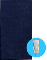 Funnies Strandlaken XL Navy Donkerblauw Extra groot - 100 x 200 cm - Hoogwaardig Katoenen OEKO-TEX Strand Handdoek - 500 gram/m2 Luxe Dikte - Extra zacht - Sneldrogend Badhanddoek - Ideaal voor Strand, Sauna, Zwembad, Vakantie en Sport