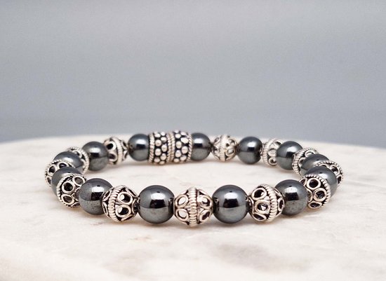 Bracelet Crâne Argent 925 Avec Hématites - Artisan Français - Neuf Avec étiquettes