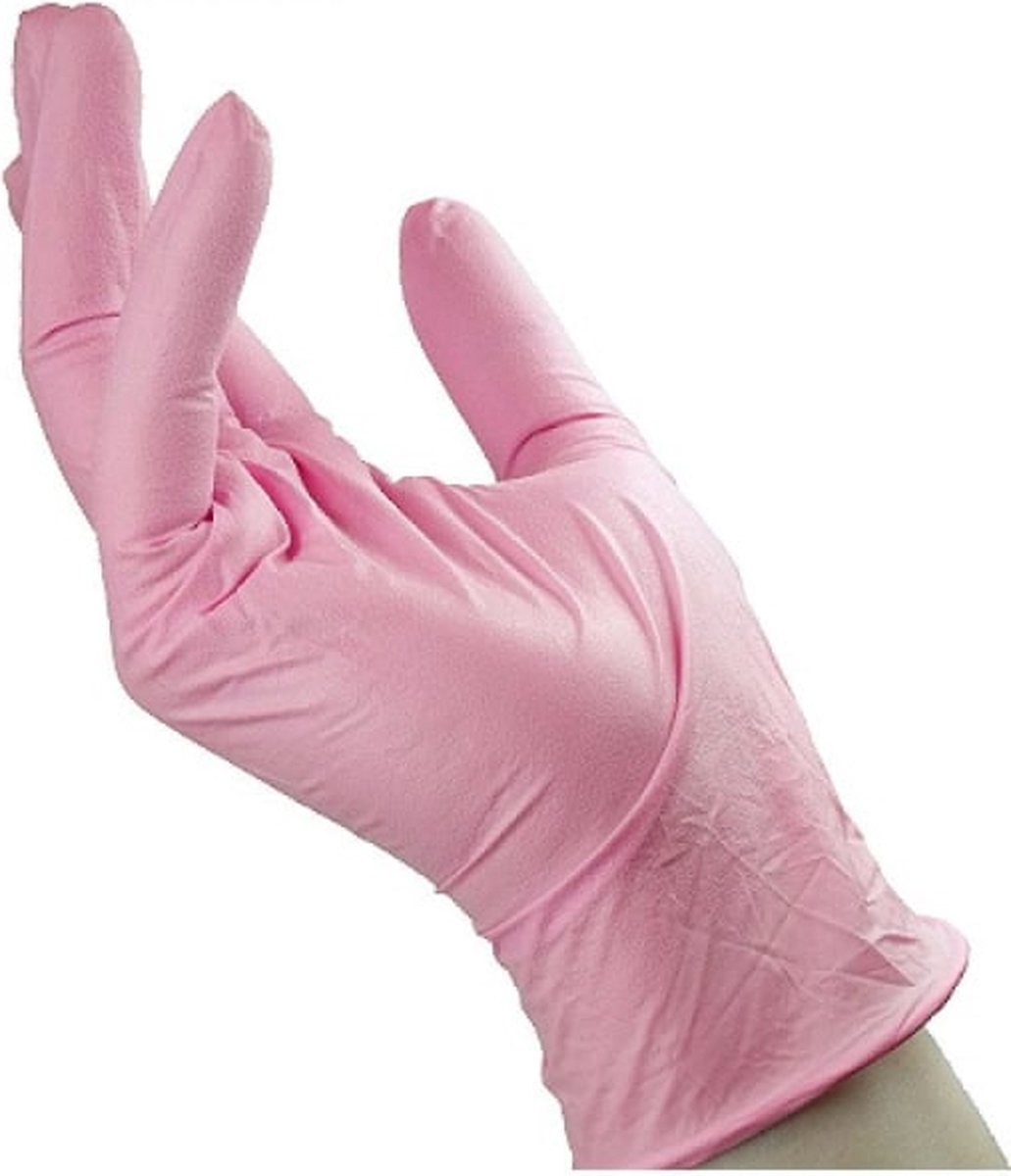 Goedkoopste Medische Wegwerp Handschoenen - 100 STUKS - Categorie 3 - Soft-Nitril - Poedervrij - Latex Vrij - ROZE - MAAT S