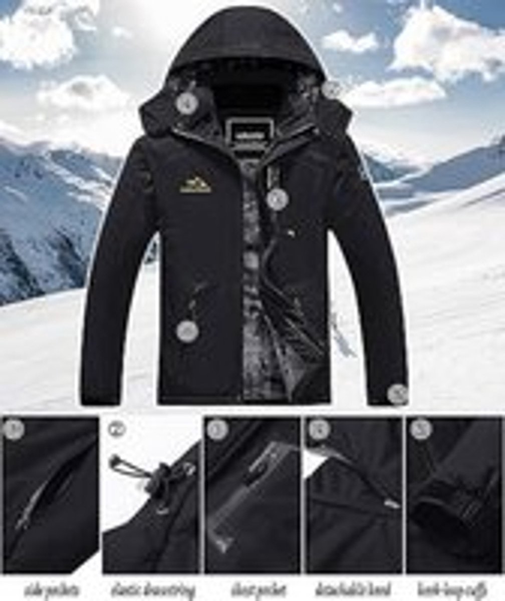 GEMYSE Ski-jack voor dames, waterdicht, winddicht, fleece, outdoor, winterjas, regenjas met capuchon, IJzer Grijs 01, 128/134 cm
