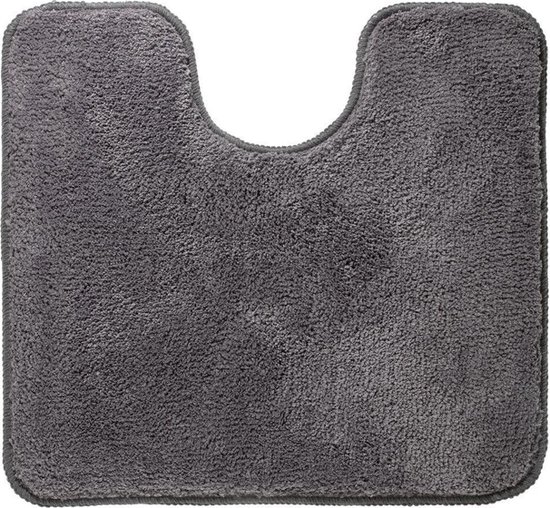 Sealskin Angora Tapis de contour WC - 55x60 cm - Polyester - Gris foncé