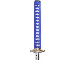 Foto: Katana zwaard auto versnellingspookknop universeel samurai zwaard ontwerp gear stick versiering duurzame aluminium legering stijlvolle upgrade voor je auto blauw wit