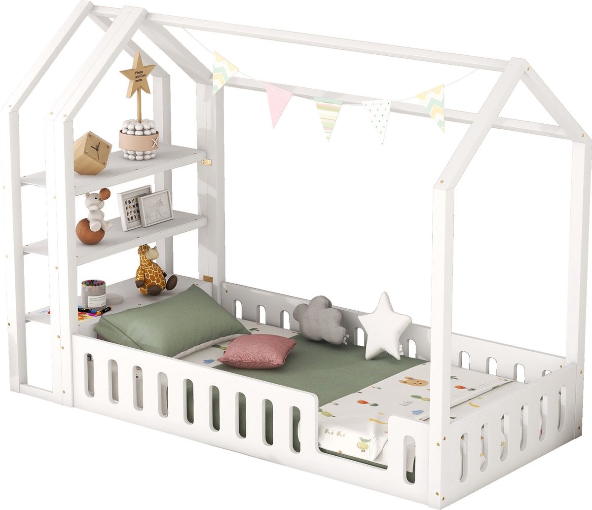 Lit Superposé Merax 90 X 200 Cm - Lit Mezzanine Avec Toboggan Et Ladder Lit Pour Enfants Grijs Lit Superposé Merax 90 X 200 Cm - Lit Mezzanine Avec Toboggan Et Ladder Lit Pour Enfants Grijs