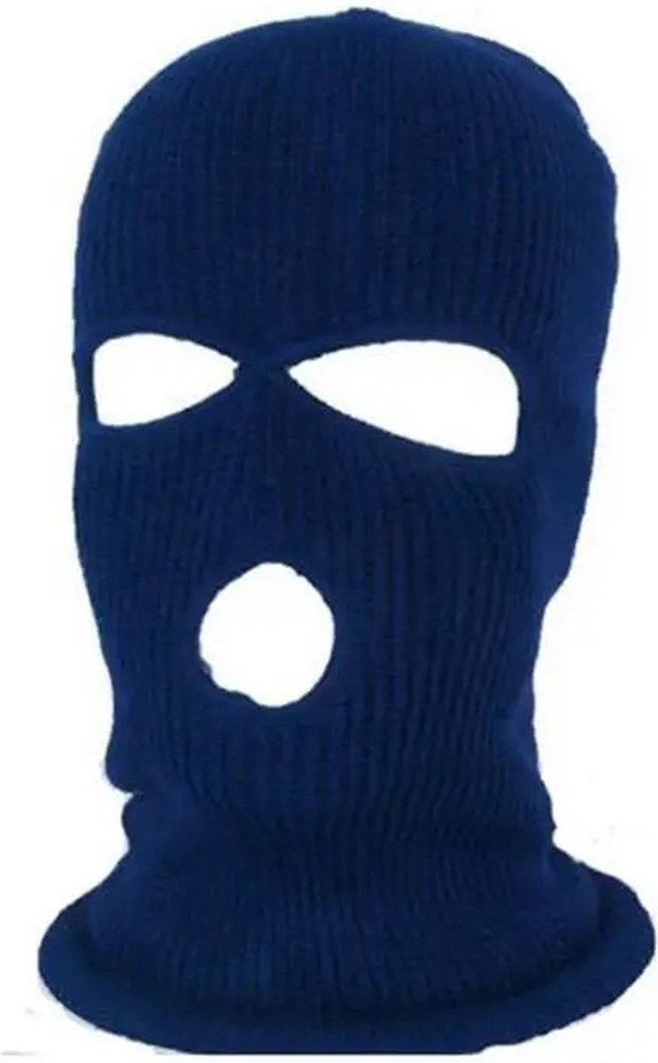 Bivakmuts Driegats I Facemask I Skimuts I Bivak I I Wintersport I Motor/Schooter/Fiets Muts I Universeel I Marineblauw