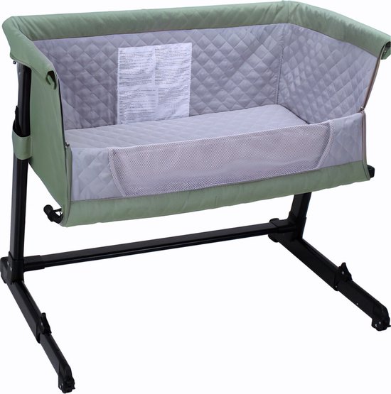 X Adventure Co Sleeper / Baby Bed tot 9 kg – Wieg In Hoogte Verstelbaar & Met Wieltjes - Groen