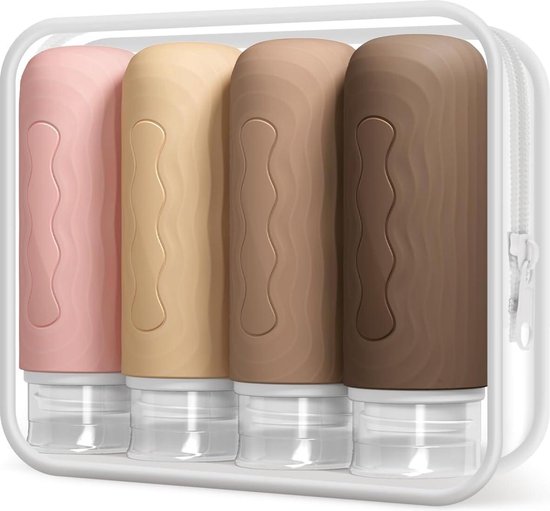 8 Stuks Reisflessen voor Toiletartikelen, 100ml/50ml Siliconen Reisflessen Set, Lekvrij Reisflessen Reisflessen Containers voor Shampoo Conditioner Lotion Crème