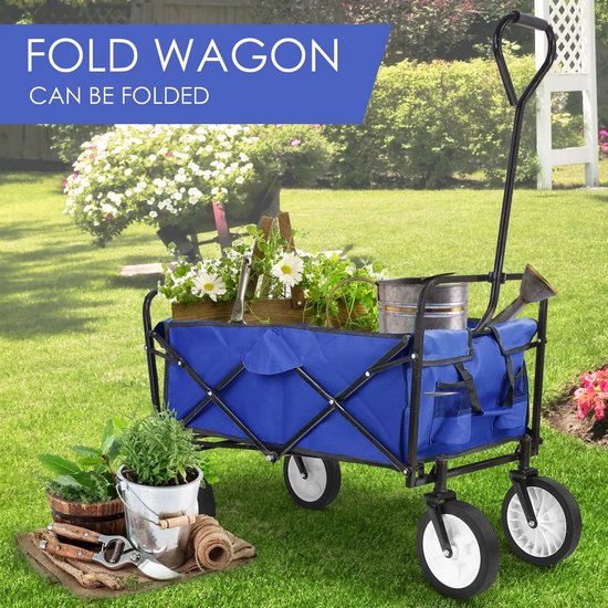 BBV Boodschappenwagen - Winkel kar - Winkelwagentje - Bolderkar - Bolderkar opvouwbaar - Bolderwagen - 70KG - 64x50x92 - Zwart van BBV — afbeelding 4