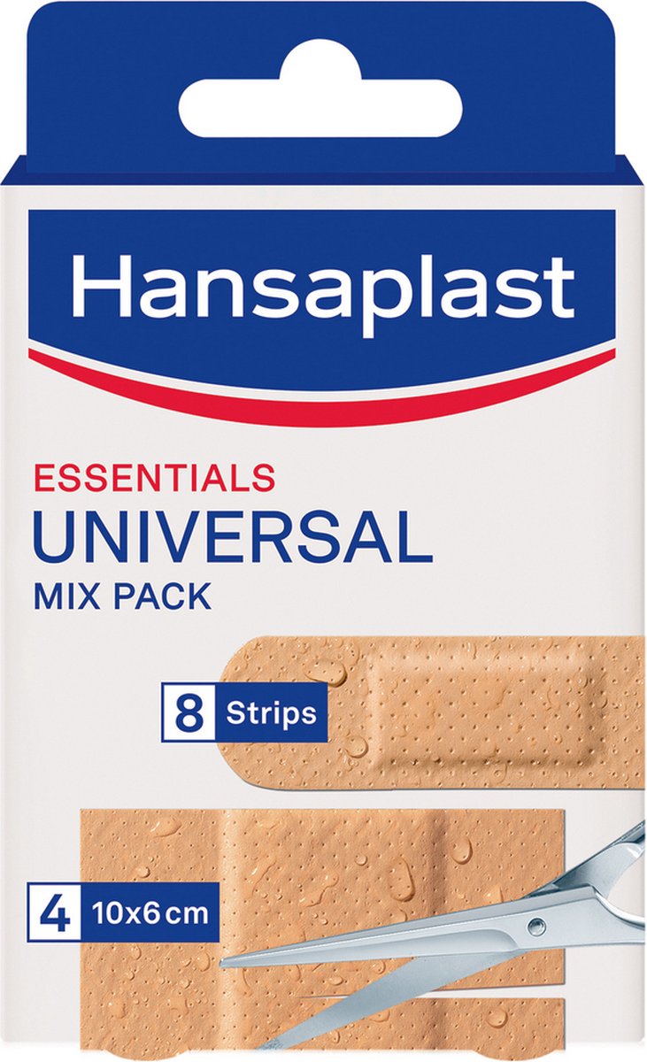 Goedkoopste Hansaplast Essentials Universal Mix Pack Pleisters - Wondpleisters - Wondverzorging - 8x 72mm - 4x 10x6cm