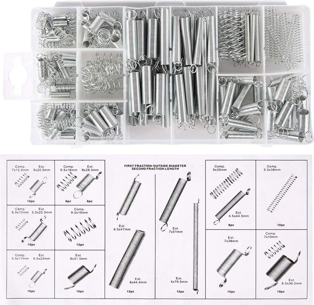 Assortimentsdoos met 300 stuks plaatschroeven volgens DIN 7981-TX