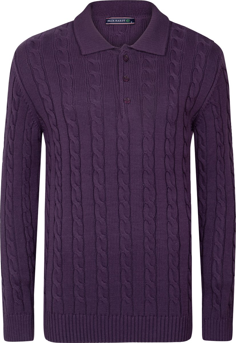 Felix Hardy Polo Trui - Polokraag - Lange Mouv Heren Paars - L