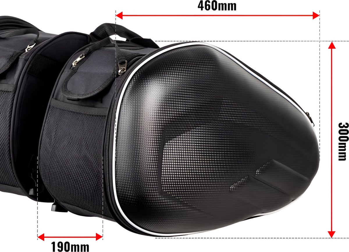 CarryQuest® - Motor Rugzak - Universele Motorfiets Tas - Motorrugzak - Waterdicht, Lichtgewicht, 36L-58L Capaciteit - Inclusief Regenhoes - Carbon – foto 7