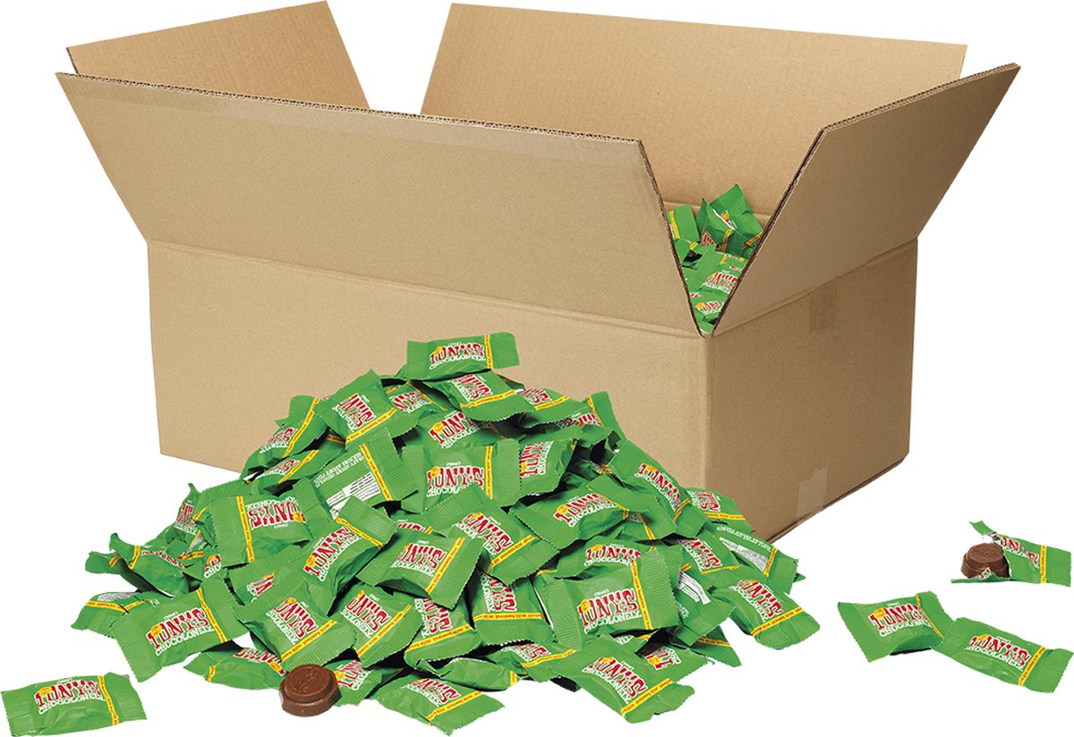 Tony's Chocolonely -Tiny Tony's - Bulk - Chocolade - Hazelnoot - 10 Kilo doos - Fairtrade Belgische Chocola - circa 1112 stuks