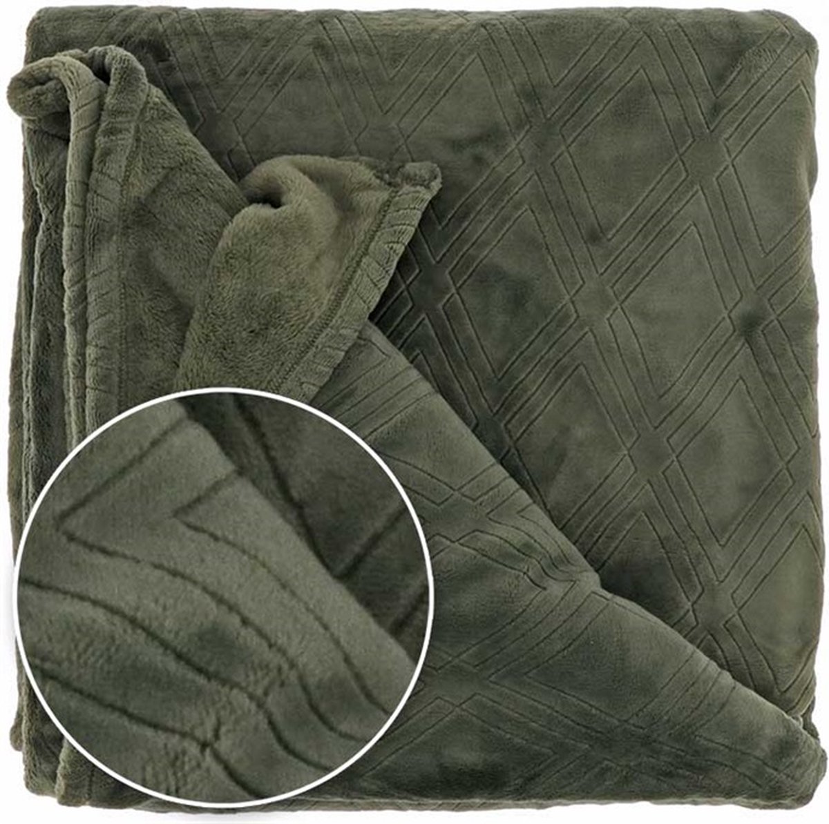 Unique Living D- Unique Living | Plaid Auke 150x200cm deep green Groen