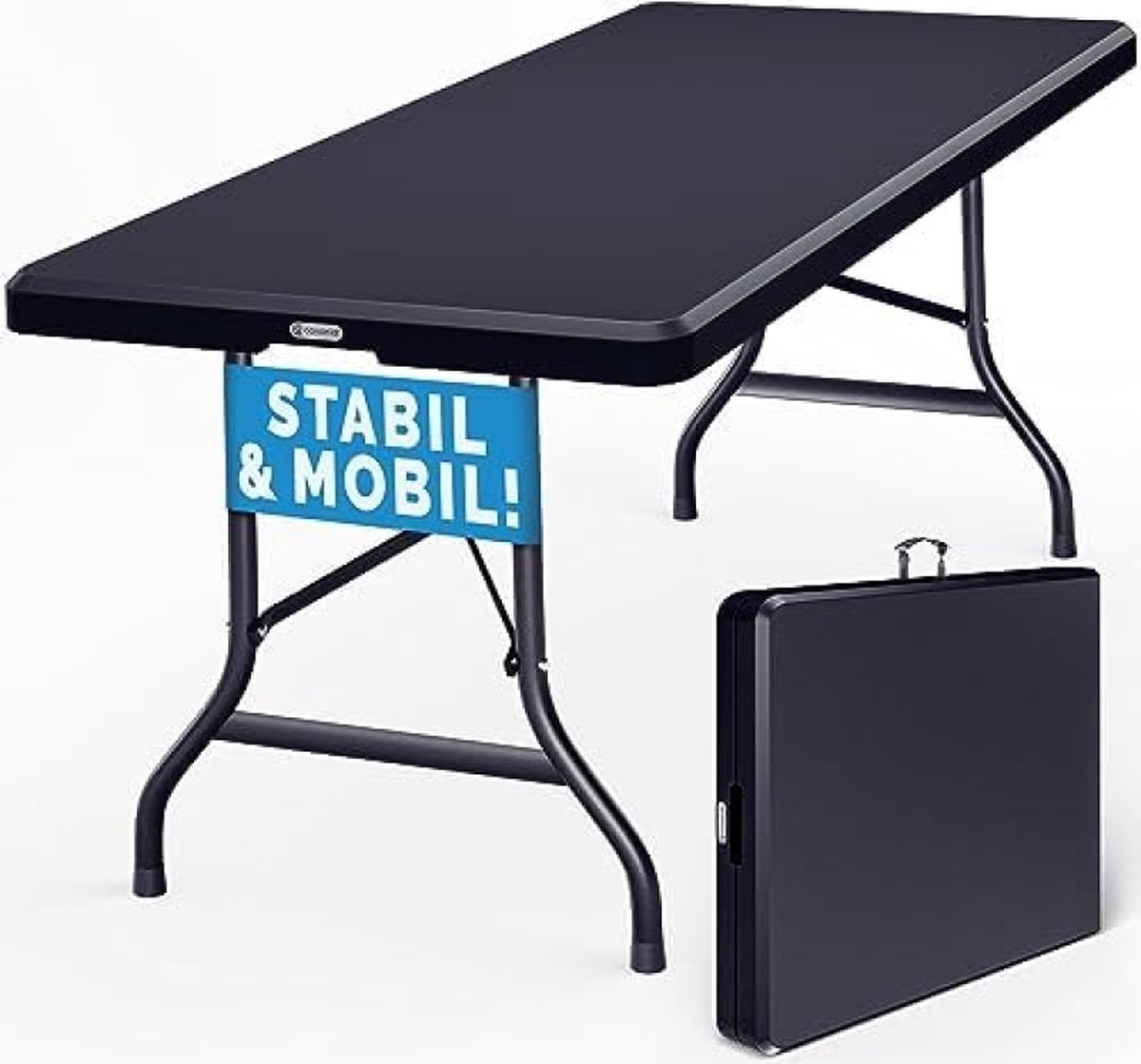 Tuintafel 183x76cm Inklapbaar Weerbestendig Kunststof 8 Personen Terras Camping Balkon Picknicktafel