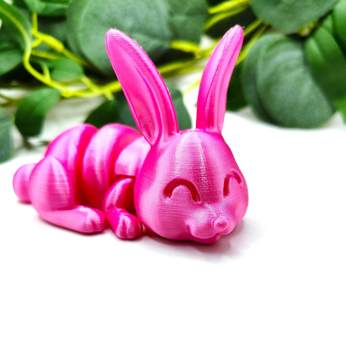 3D-geprint konijn , articulerend flexibel dier zintuiglijk-bureaudier - Roze