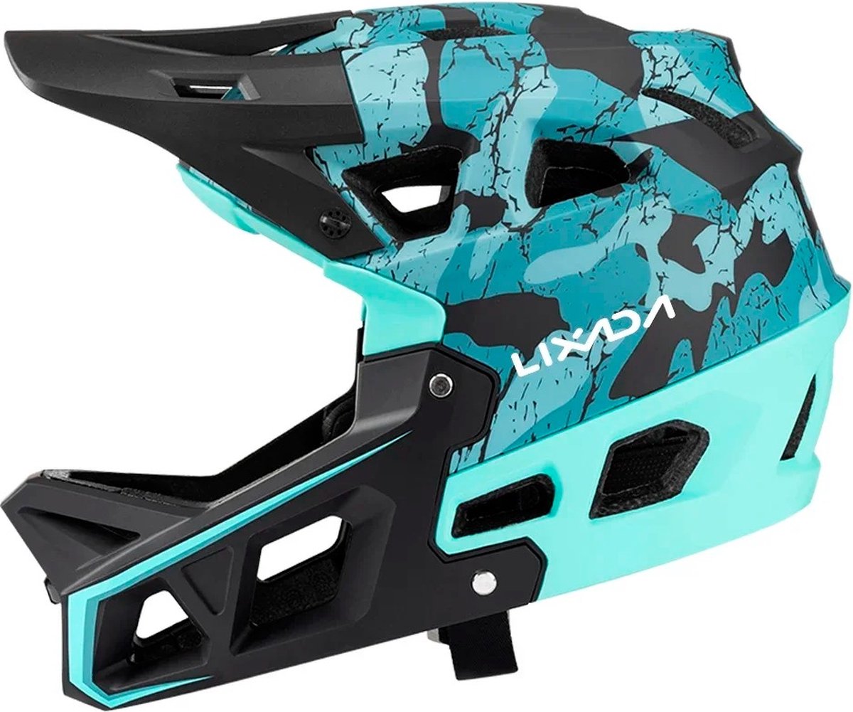 Multis Mountainbike Helm - MTB Helm - Full Face Helm - Downhill Helm - Voor Dames en Heren - Maat L -Blauw
