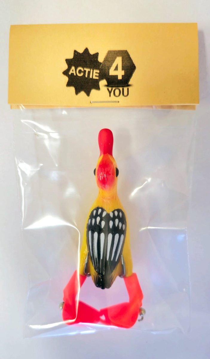 Actie4you® - Kunstaas eend - Softbait - Propeller pootjes - Snoek / Baars (Roofvissen) - Geel van Actie4you — afbeelding 5