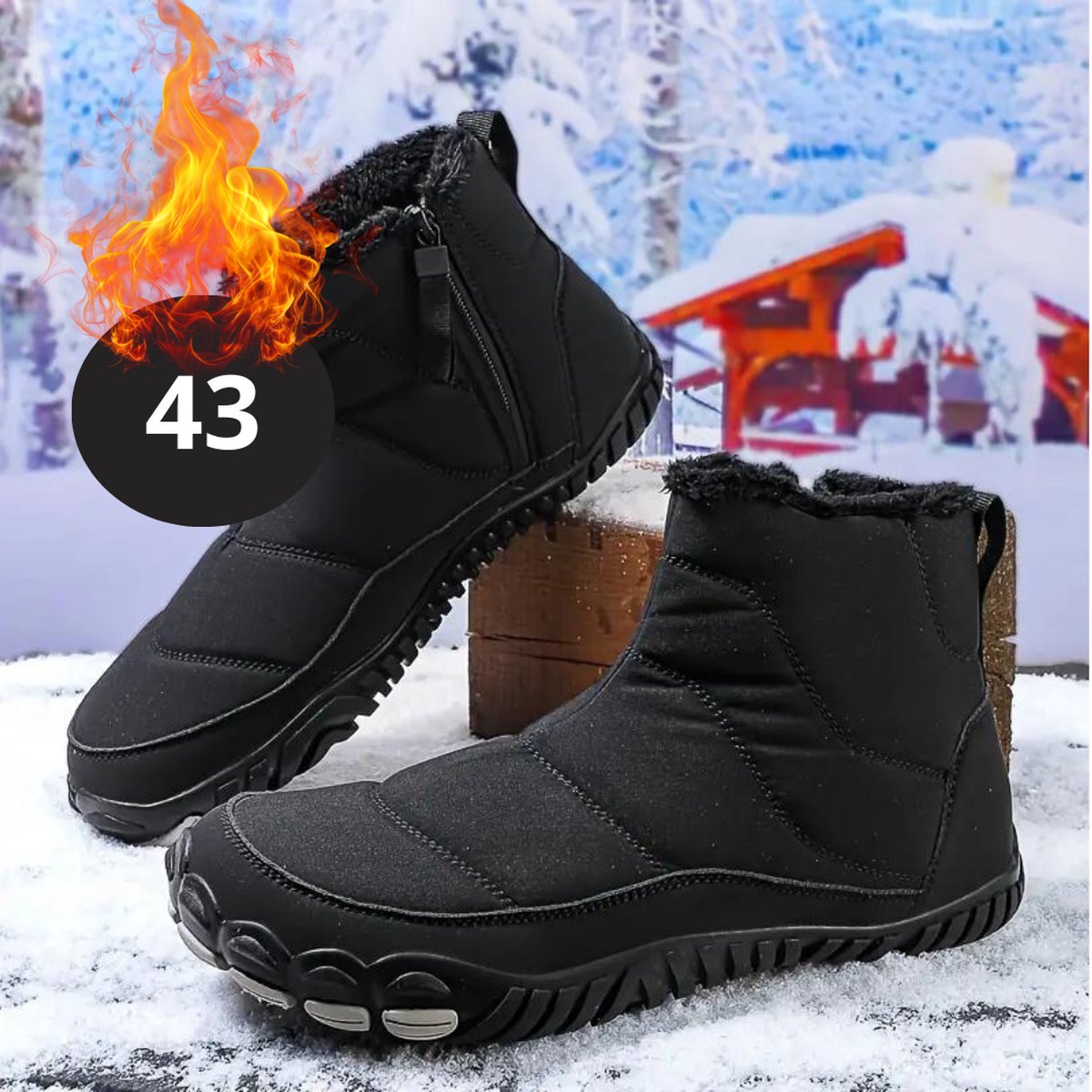 Bovista Snowboots Sneeuwschoenen Sneeuwboots Heren Wintersport Ski Skischoenen – 43 Antislip Zwart
