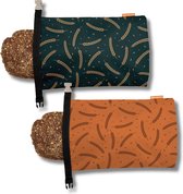 BROODNODIG® - 2PACK Sac à Pain Réutilisable (44x30cm) - 100% RPET - Sacs à Pain Pour Pain Maison - Boîte à Pain - Boulanger Maison - Sac congélation - Boîte à Pain - Golden Harvest & Moss Harvest