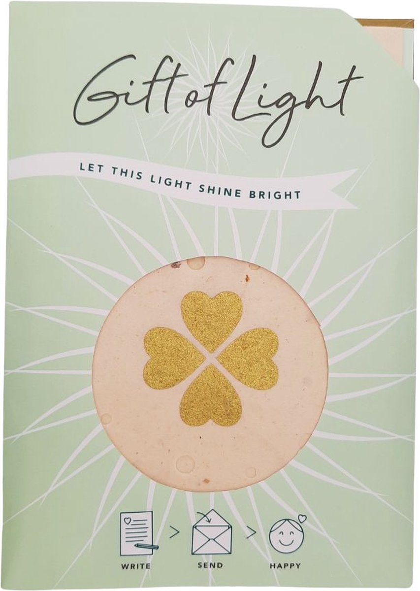 Gift of Light | Klaver (voorspoed, geluk), handgeschept papier, Nepal