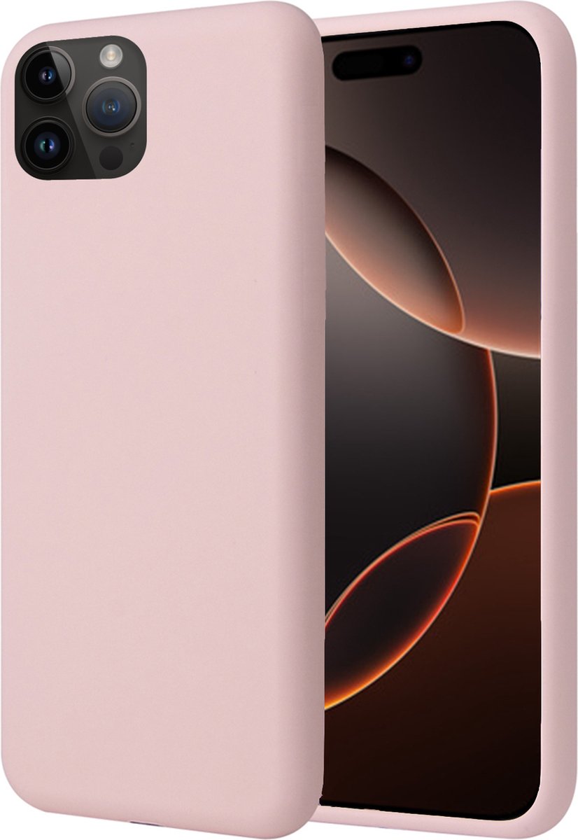 Hoesje geschikt voor iPhone 16 Pro - Matte Case Roze met Fluweelzachte Binnenzijde