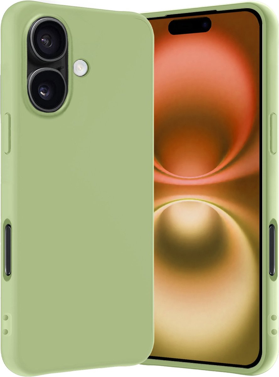 Hoes - Geschikt voor Apple iPhone 16 - Sterk & Shockproof - Hoesje Cover - Siliconen Case - Groen