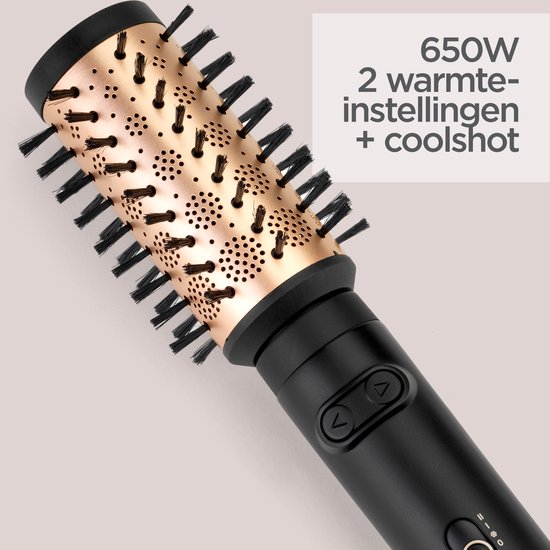 BaByliss Big Hair Luxe Föhnborstel AS970E - Multistyler met 4 opzetstukken - Roterende 50mm opzet - Ionische Krulborstel - Evenredige luchtverdeling - Coolshot [Airstyler]