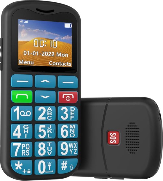 Foto: Yarvu easy 4g senioren mobiele telefoon grote toetsen cijfers big button mobiel gsm ouderen gsm sos noodknop snelkiestoetsen blauw