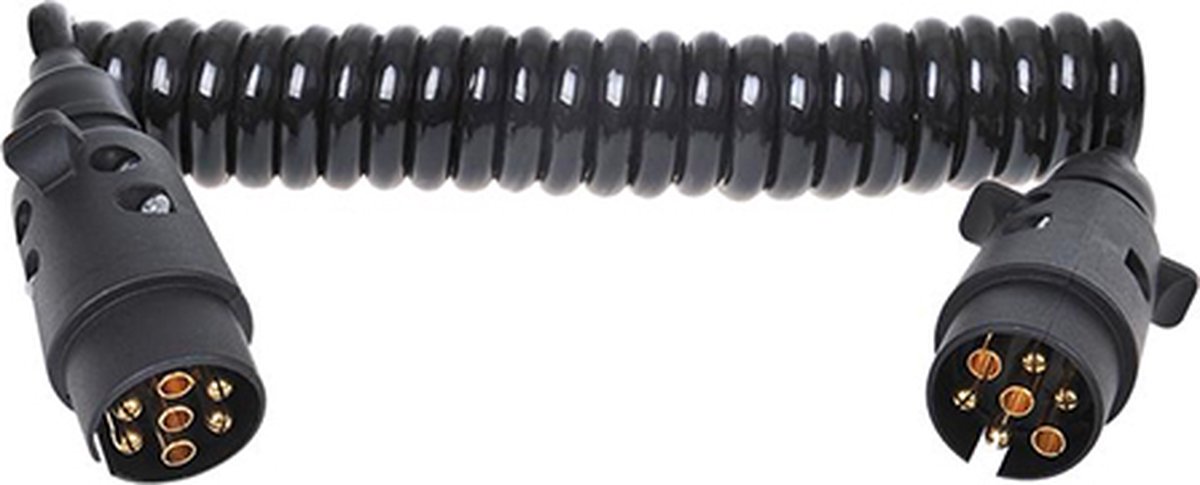 Spiraalkabel 12 Volt 2 x 7 polig PVC