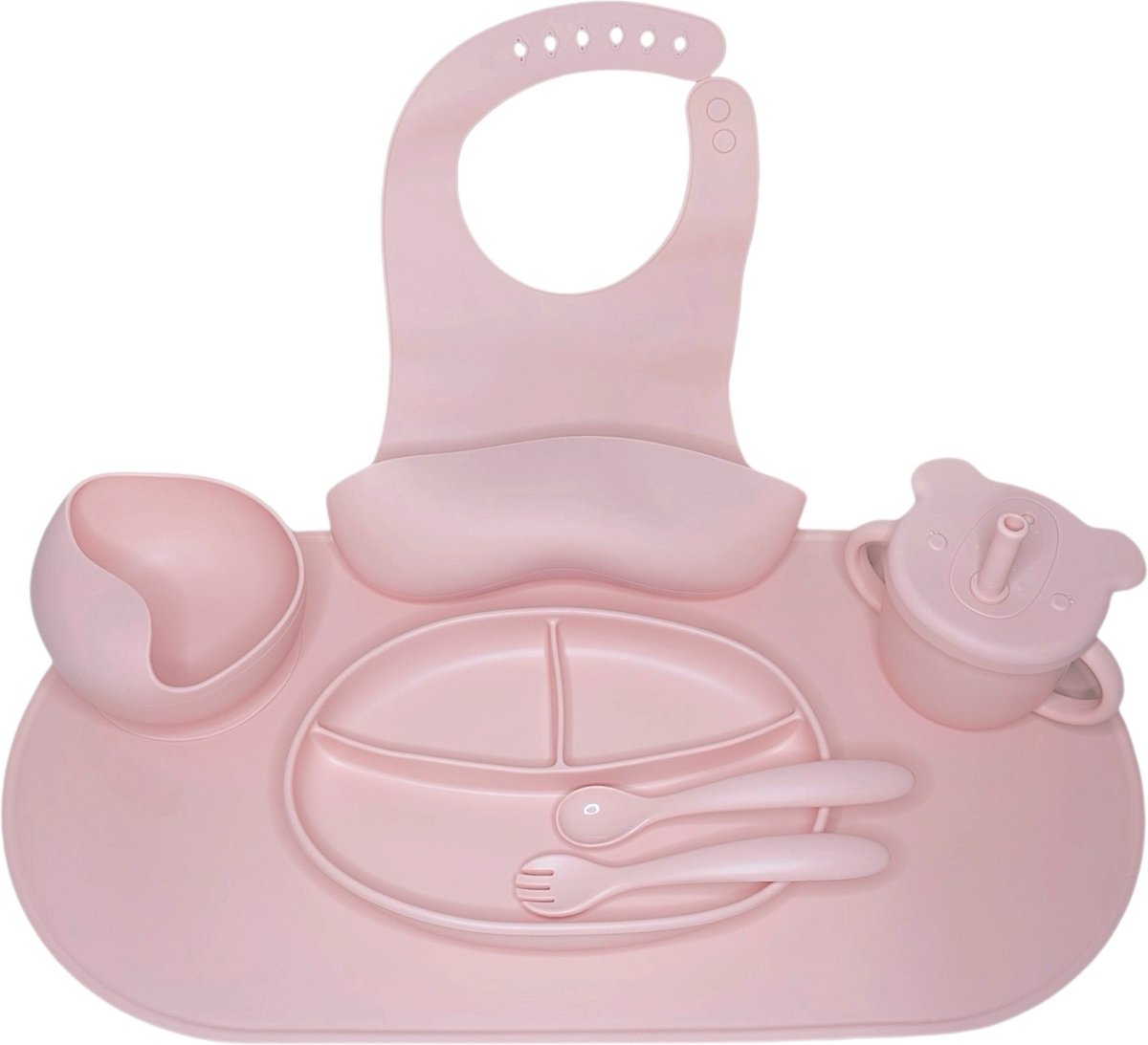 Goedkoopste Pure Luv Kinderservies- 7 delig - BPA vrij - Leren Eten - Babyserviesset Roze - 100 Siliconen - BPA Vrij - Vriezer, Magnetron, Vaatwasserbestendig