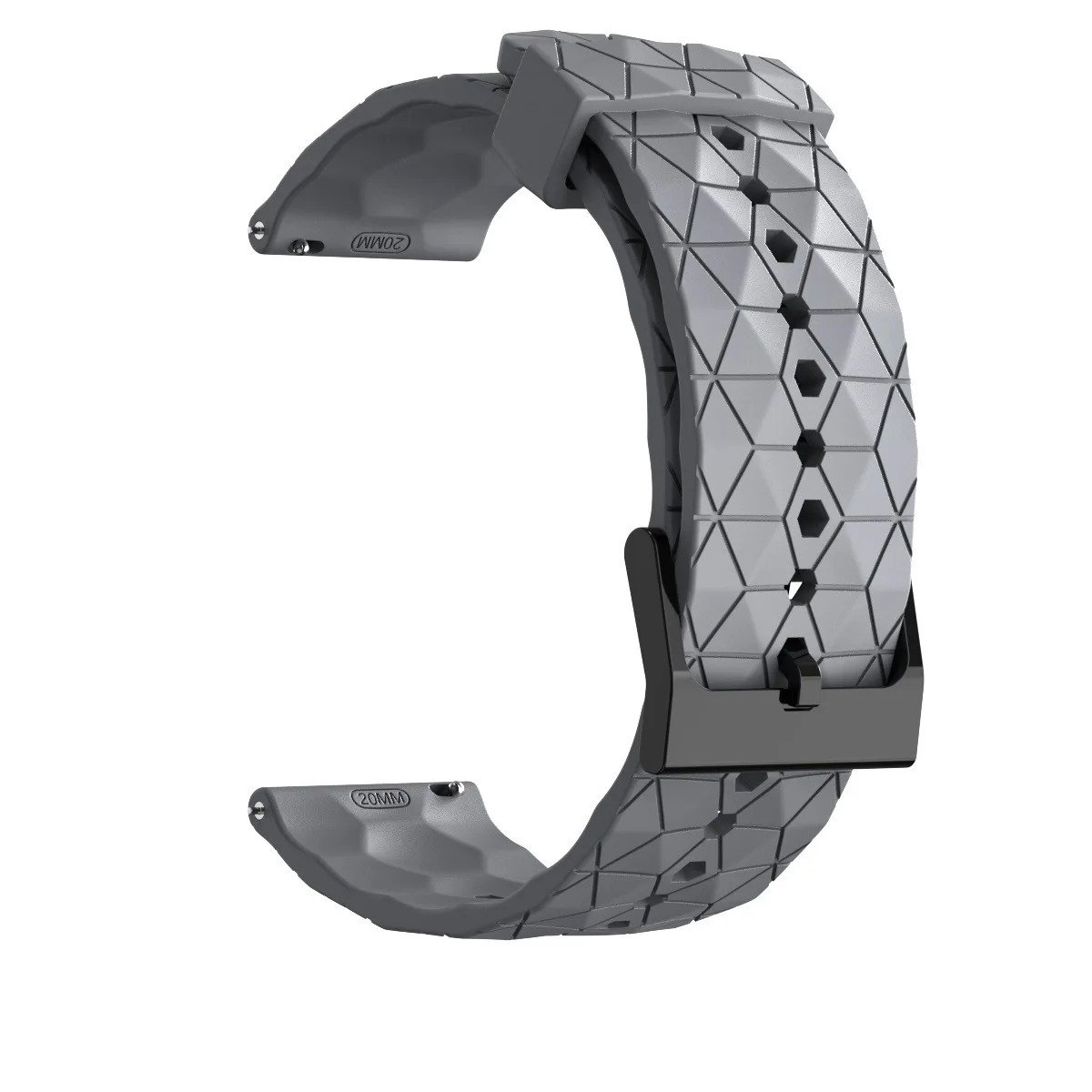 22mm Grijs Sportief Siliconen Horlogeband universeel - Band aanzet 22 mm - Horlogebandje Voor Analoog en smartwatch