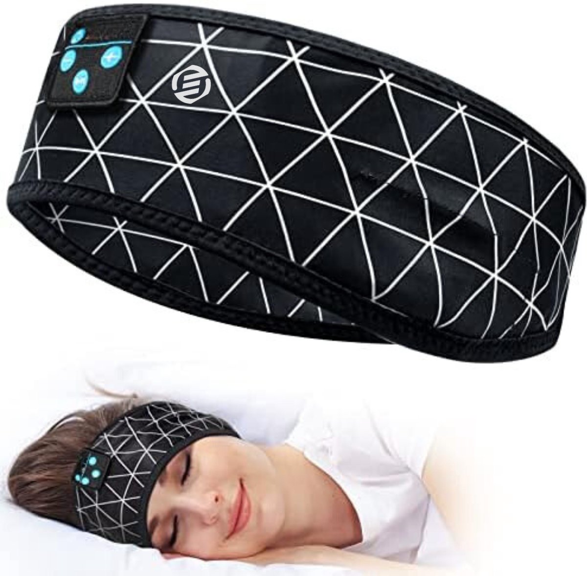 Equivera Slaapmasker Bluetooth - Slaap Koptelefoon - Hoofdband met Speakers - Mannen en Vrouwen - Slaapmasker met Speakers - 100% Verduisterend - Incl. White Noise en Binaural Beats