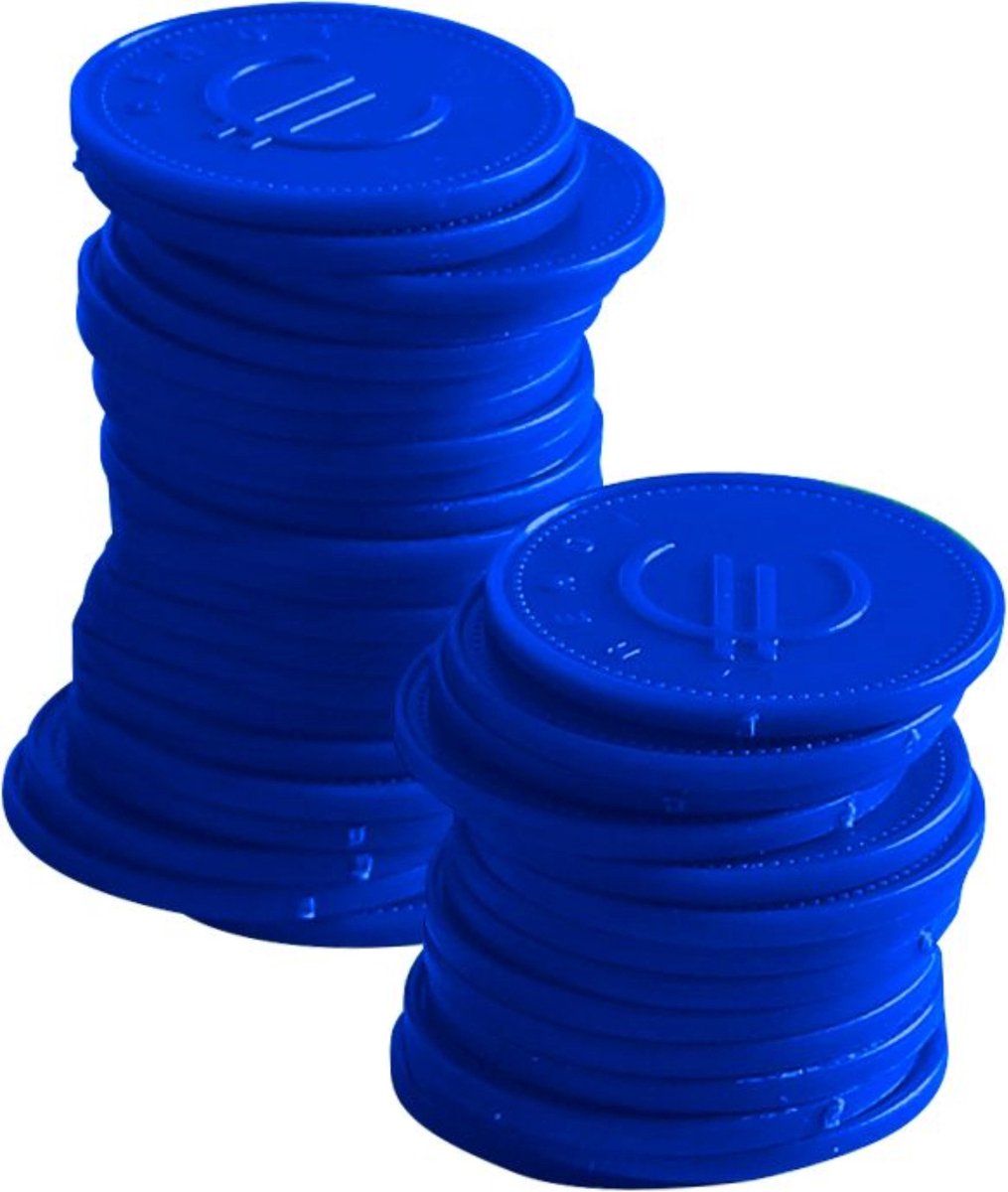 BarUp Consumptiemunten – 100 stuks – Blauw – Ø25mm – Duurzaam ABS-plastic