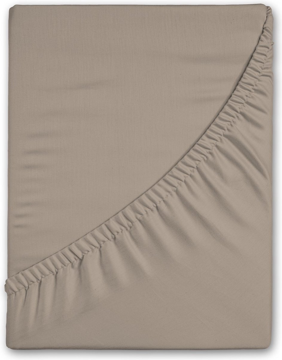 Flanellen Hoeslaken 180x220 cm - Zandkleur - 2 Persoons - Zacht en Warm - 100% Katoen