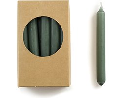 Rustik Lys - Doosje met korte potloodkaarsjes / kerstboomkaarsjes 'Finn' (Set van 20, Forest Green) LET OP MAAT