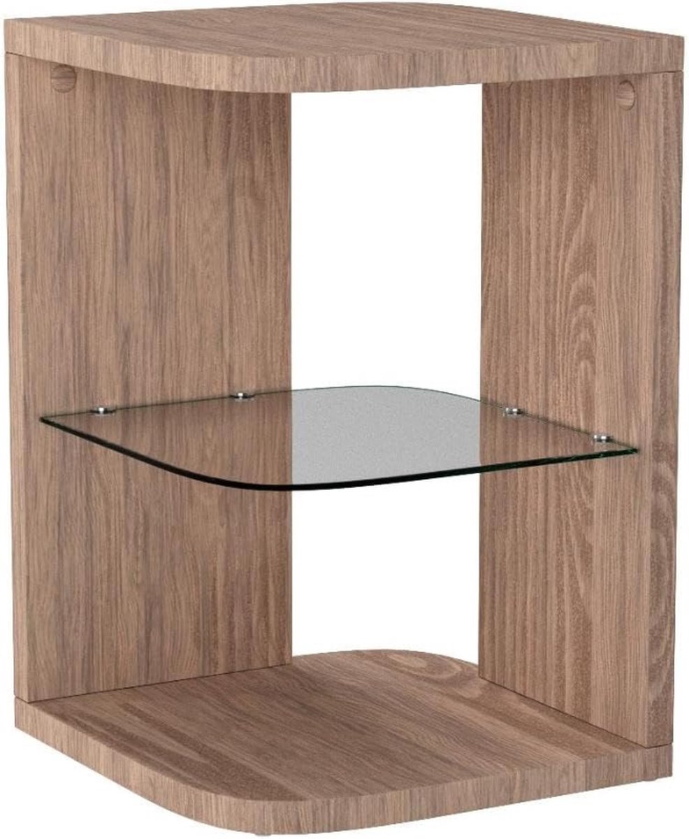 Moderne Hoogglans Witte Bijzettafel Met Glaslaag - Stijlvolle Salontafel Voor Slaapkamer - Woonkamer En Kantoo