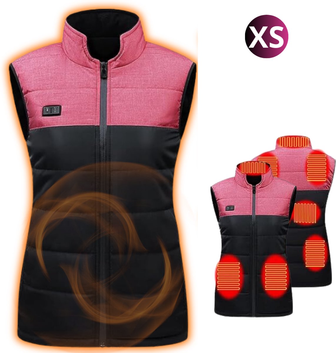 Bovista Verwarmde Bodywarmer Heated Vest Elektrische Bodywarmer Extra Warm Oplaadbaar Unisex Roze