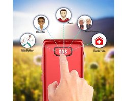 Eenvoudige Opklapbare Mobiele Telefoon Voor Senioren - Grote Toetsen - Dual-SIM - Noodoproepfunctie En 2.4 Inch Display (Rood)