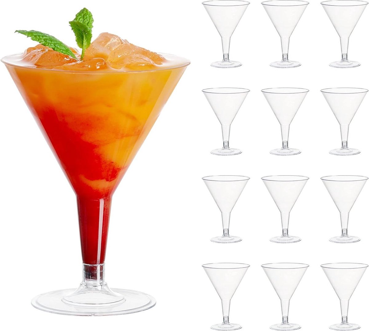 48 Hard Plastic Martiniglazen Cocktailglazen voor Verjaardagen en Bruiloften