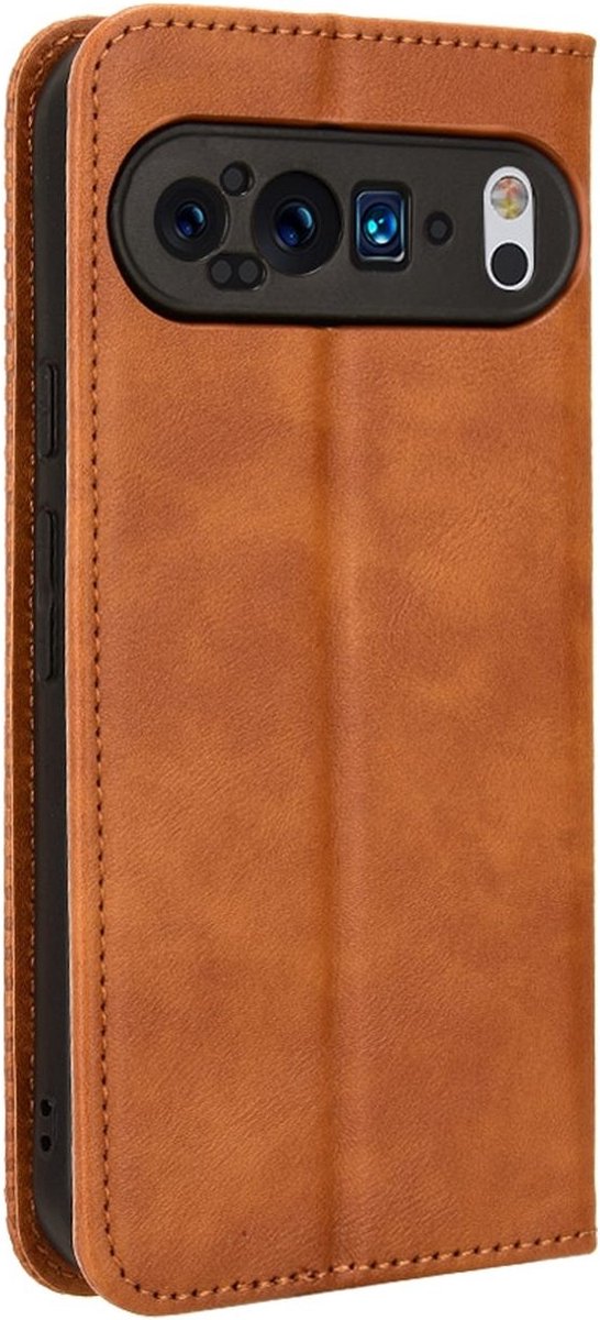 Mobigear Telefoonhoesje geschikt voor Google Pixel 9 Pro Hoesje | Mobigear Sensation Bookcase Portemonnee | Pasjeshouder voor 3 Pasjes | Telefoonhoesje voor Pinpas / OV Kaart / Rijbewijs - Bruin