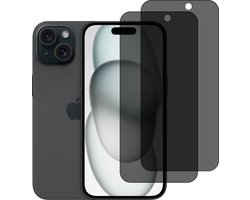 BixB Privacy Screenprotectors Geschikt voor iPhone 15 screenprotector - 2 Stuks - gehard glas tempered glass